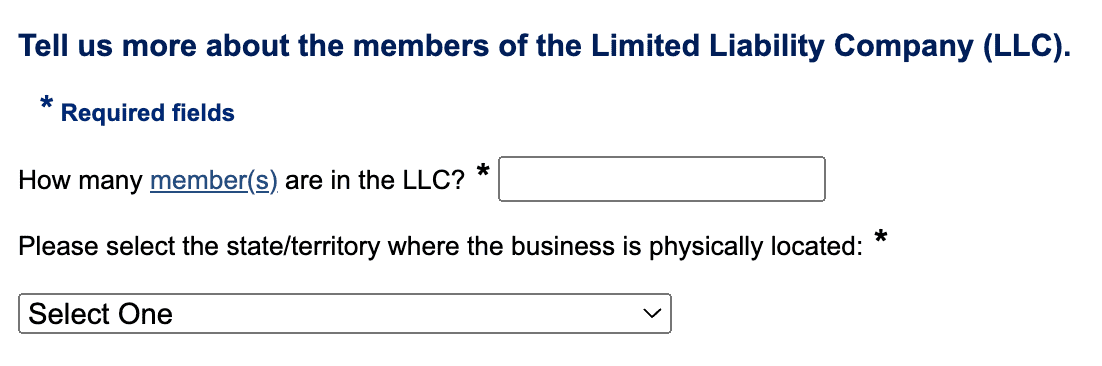 how many members are in the LLC IRS EIN question