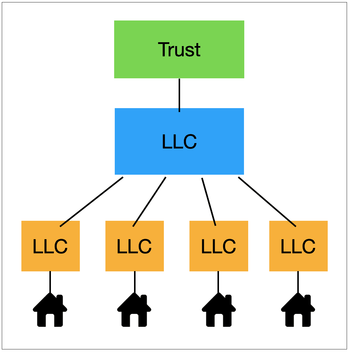 Diagram of Trust owning LLC holding company